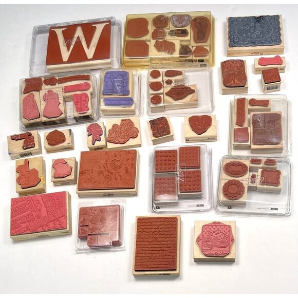 Lot 71 STAMPIN' UP Stamp Affair Rubber Stampede Inkadinkado WOOD STAMPS New/Used - Picture 9 of 9